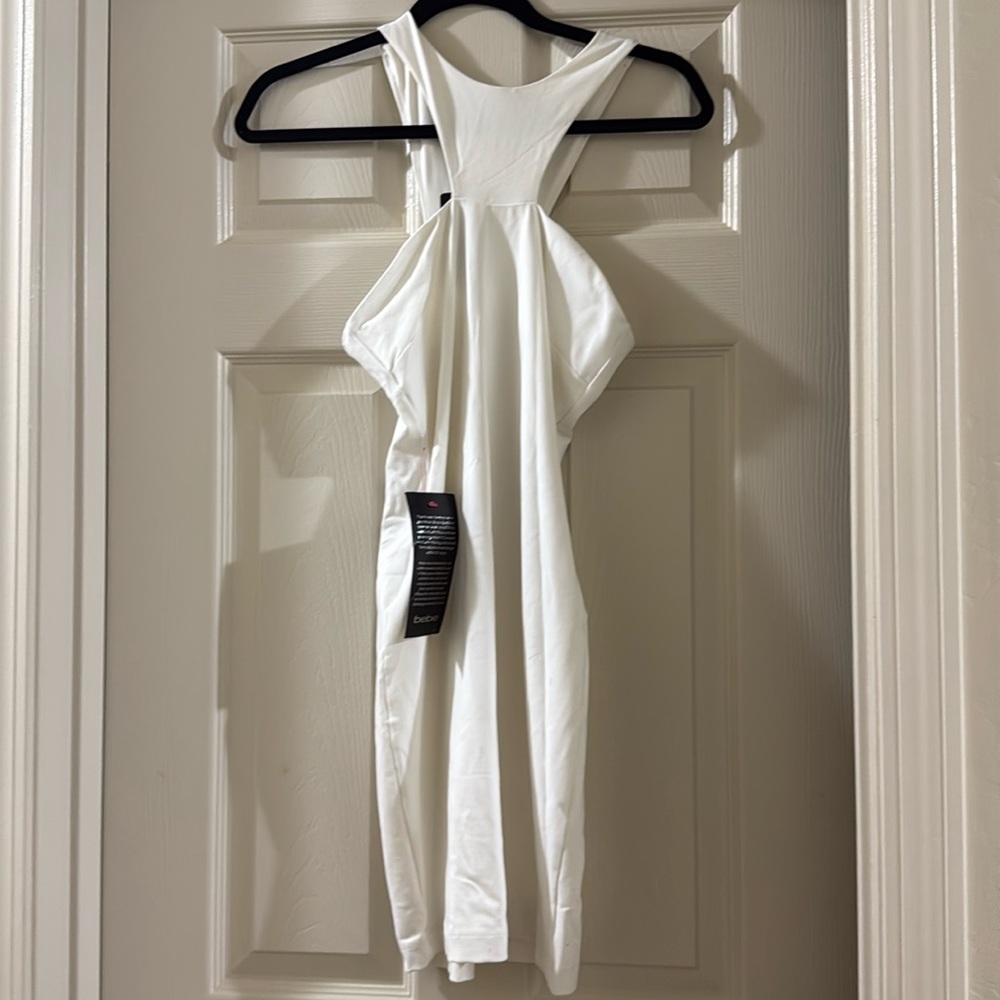 BEBE shirted slv racer neck dress